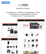 "Travel Bags and Suitcases" Travel Store OpenCart Template