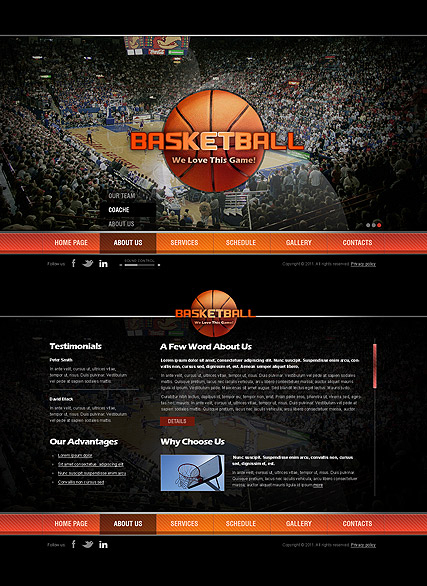 Basketball web template