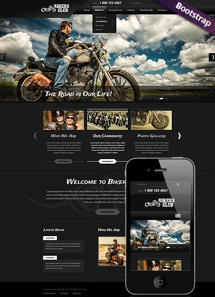 Bikers Club web template