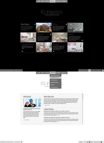 Black White Interior web template
