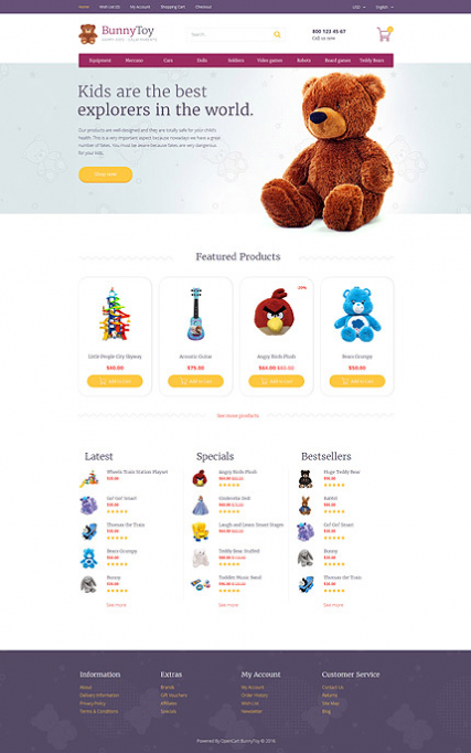 Bunny Toy OpenCart Template