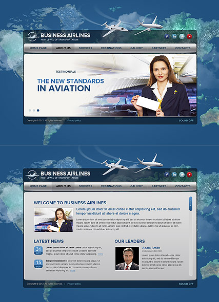 Business Airlines web template