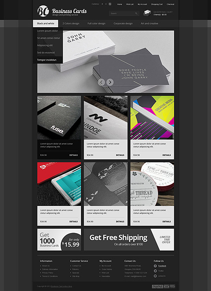 Business cards web template