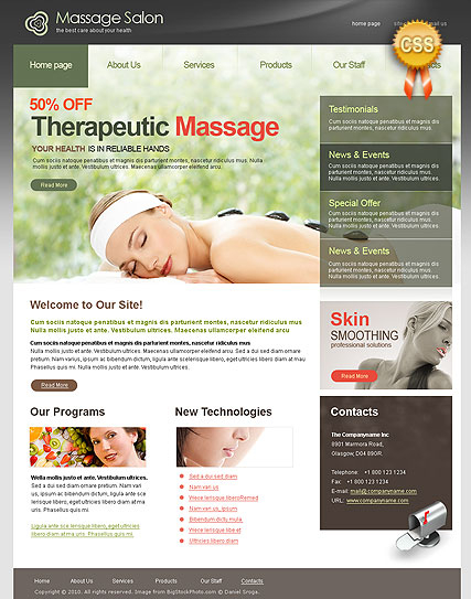 CSS Massage Salon web template