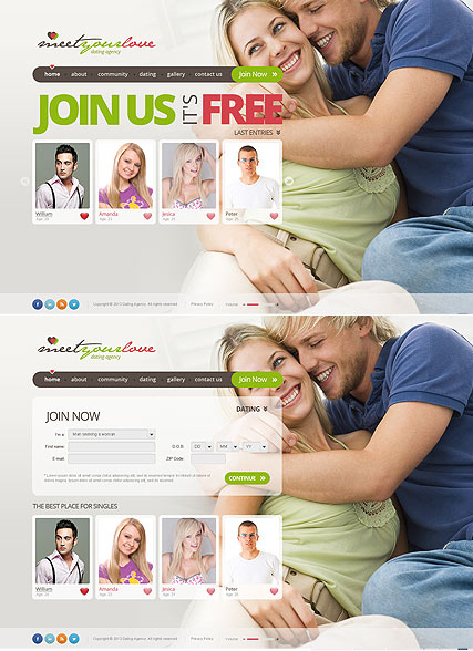 Dating Agency web template