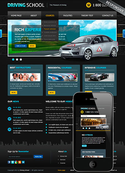 Driving School v3 web template
