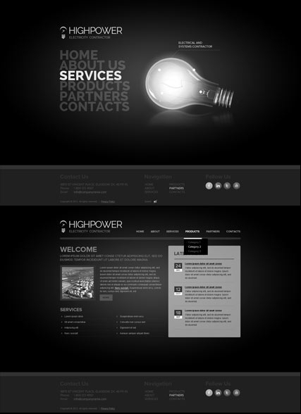 Electricity Contractor web template
