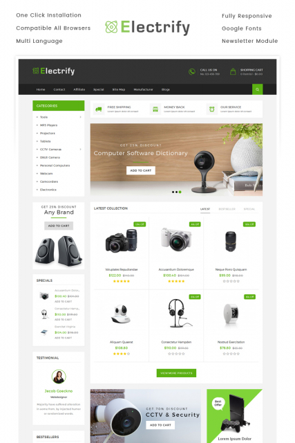 Electrify Store OpenCart Template