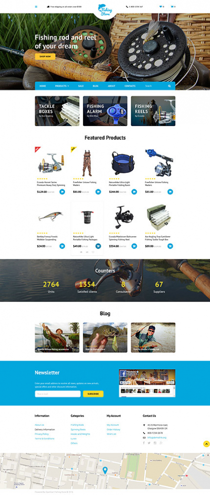 Fishing Store OpenCart Template