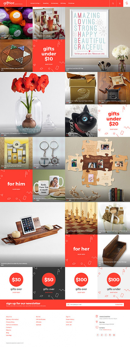 "Gifts Store" colorfull Responsive OpenCart Template