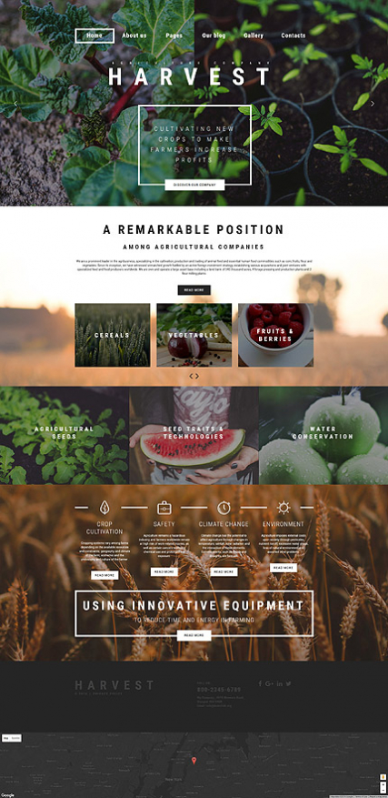 Harvest - Agriculture company Joomla Template