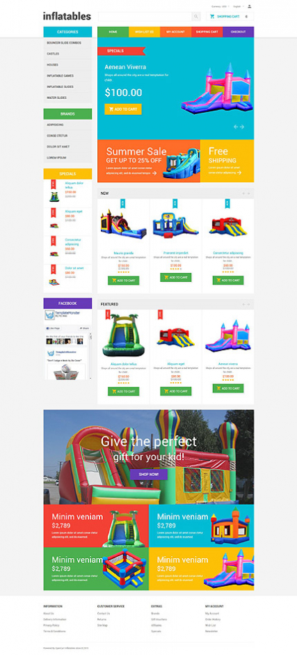 Inflatables OpenCart Template