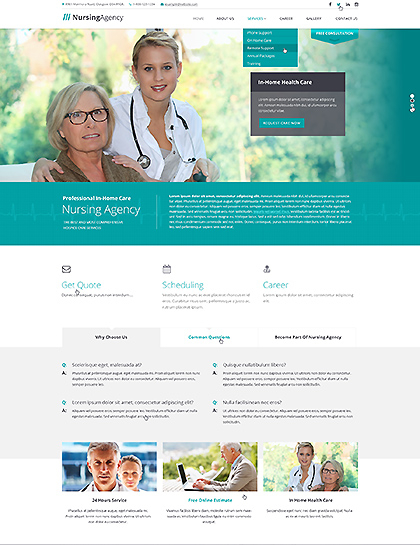 Nursing care web template