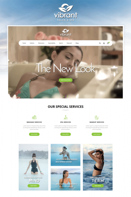 "Vibrant Spa and Salon Store" OpenCart 3 template