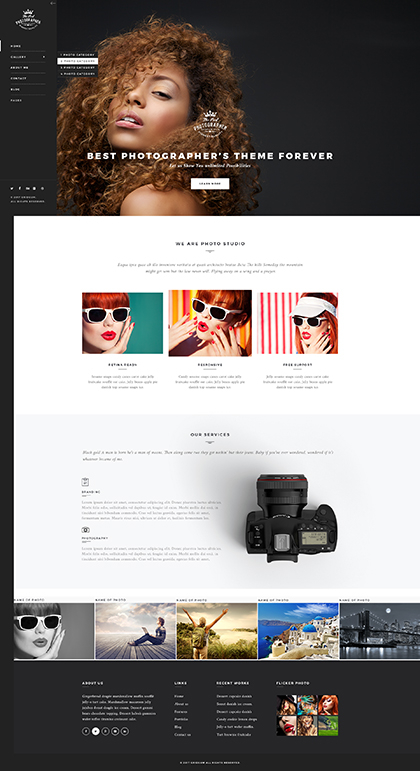 "Photographer" Wordpress theme with responsive design