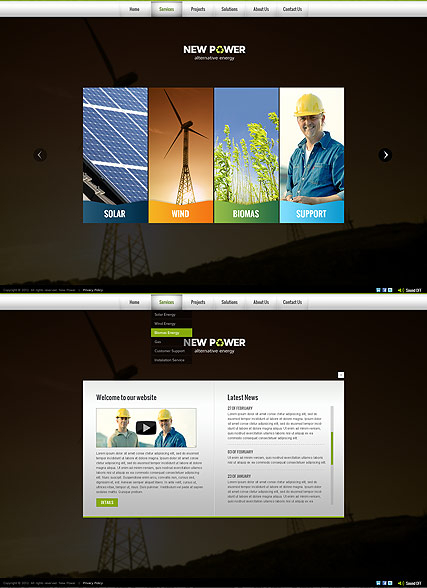 Renewable energy web template