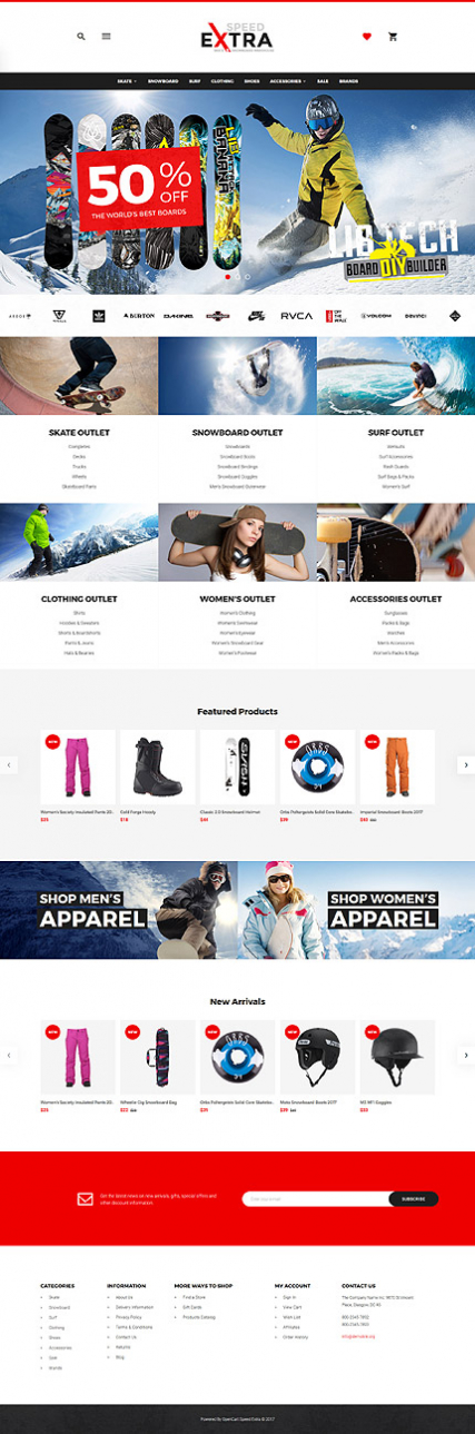 Snowboarding Responsive OpenCart Template