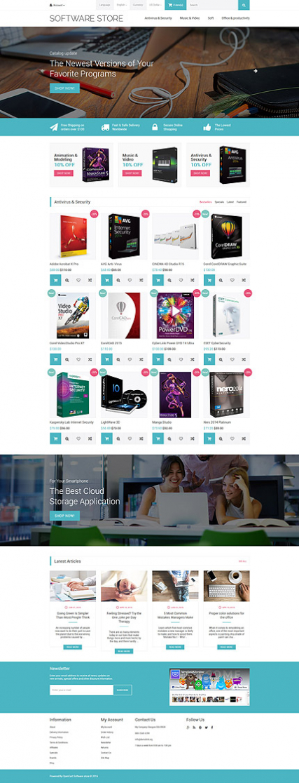 Software Store OpenCart Template for internet shop