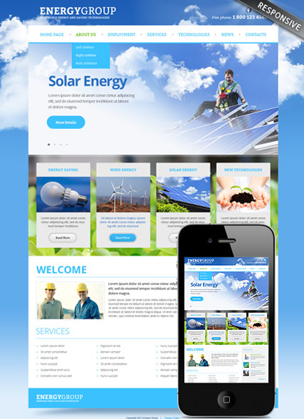 Solar energy v3.0 web template
