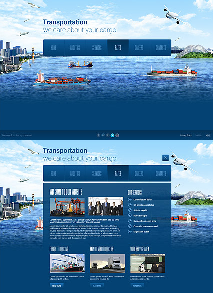 Transportation Paralax web template