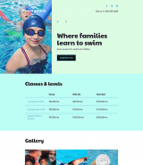 Swimming School Responsive Landing Page Template