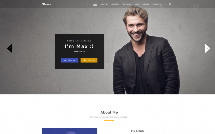 "Max CV - Resume & Personal Portfolio" WordPress Theme