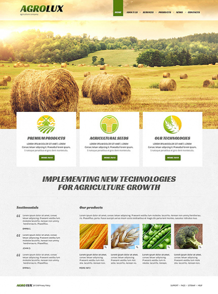 Agriculture Responsive Joomla Template
