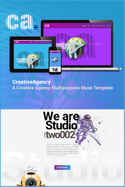 "Art galery" creative agency Muse Template