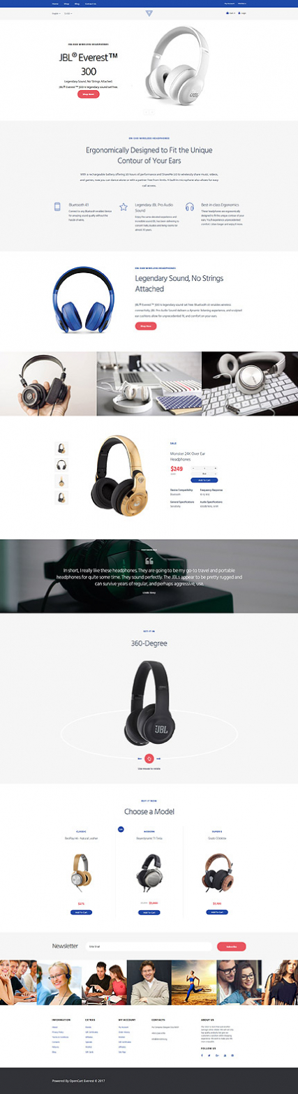 Audio Store with 360 view plugin OpenCart Template