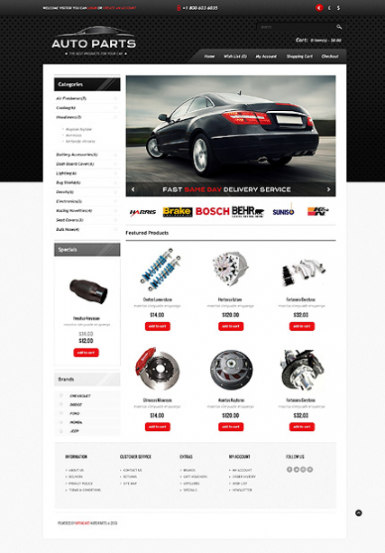 Auto Parts Store OpenCart Template