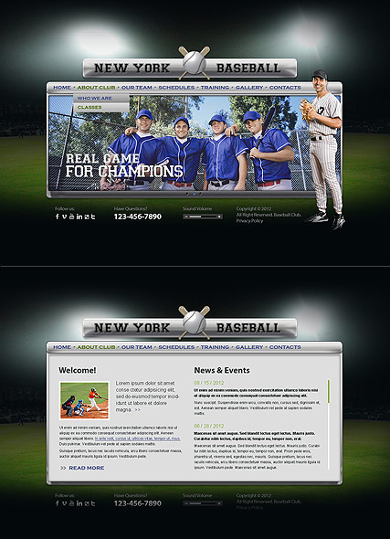 Baseball Club web template