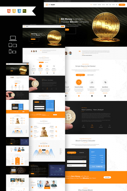 "Bitcoin CryptoCurrency" responsive Muse Template