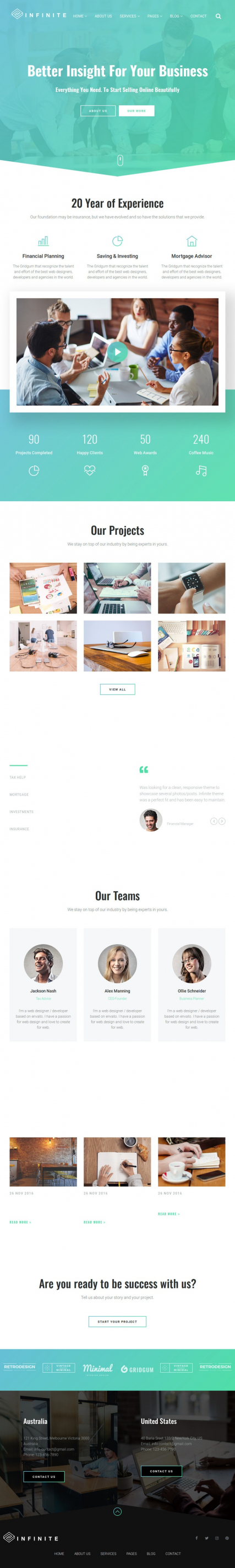 "Infinity" Multipurpose HTML web template for business, finance