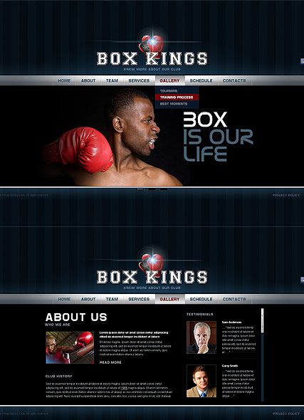 Boxing Club web template