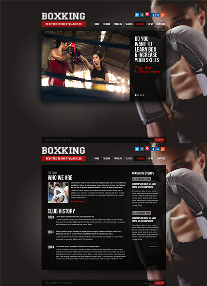 Boxing web template