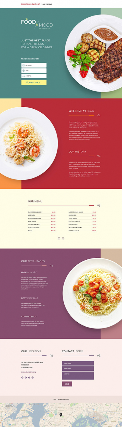 Cafe and Restaurant Landing Page Template