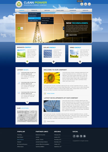 Clean Power v2.5 web template