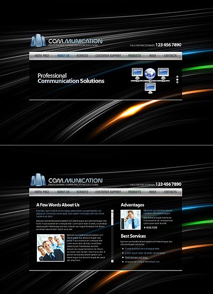 Communications web template