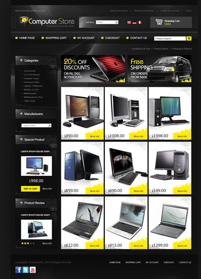 Computer store web template