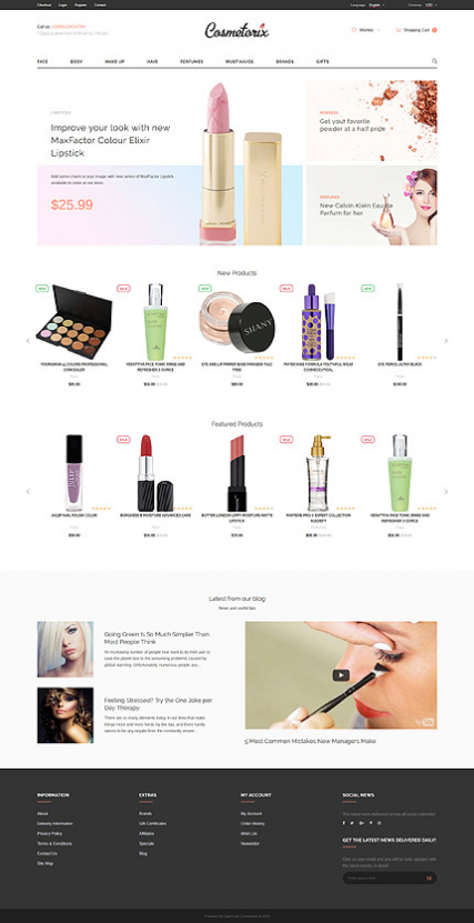 Cosmetorix - Responsive Cosmetics Store OpenCart template + RTL