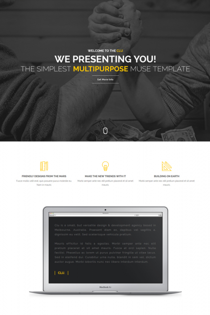 Multipurpose Parallax scrolling one page Muse template