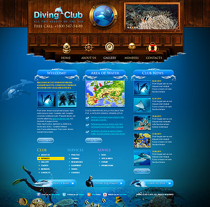 Diving Club web template