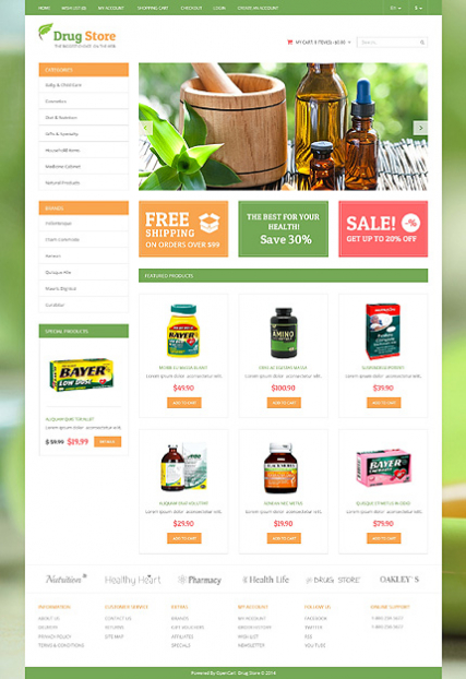 Drug Store OpenCart Template