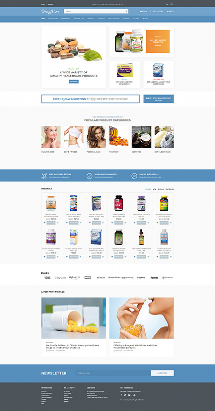 DrugStore Responsive Website Template OpenCart Template