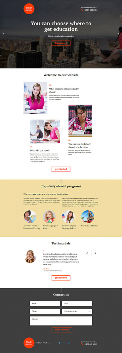 Education Responsive Landing Page Template