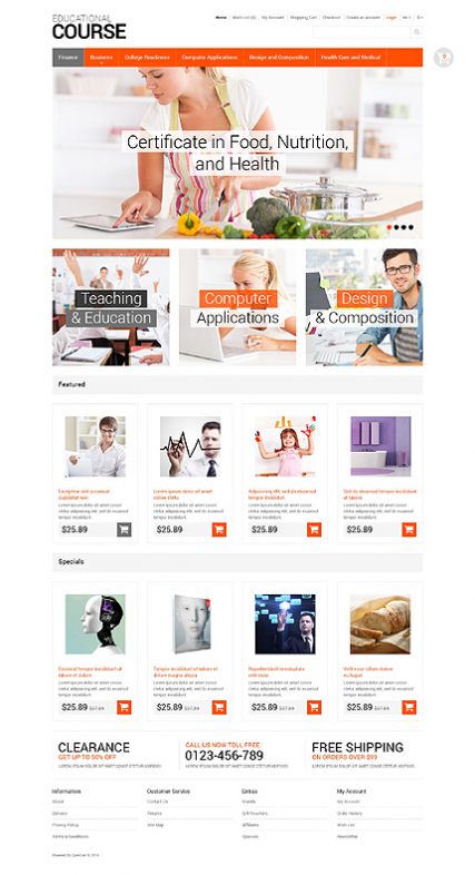 Educational Courses OpenCart Template