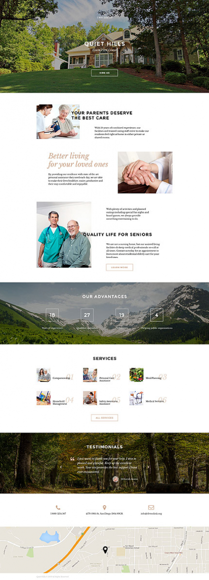 Elderly Care Responsive Landing Page Template