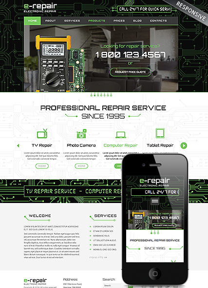 electronic repair web template