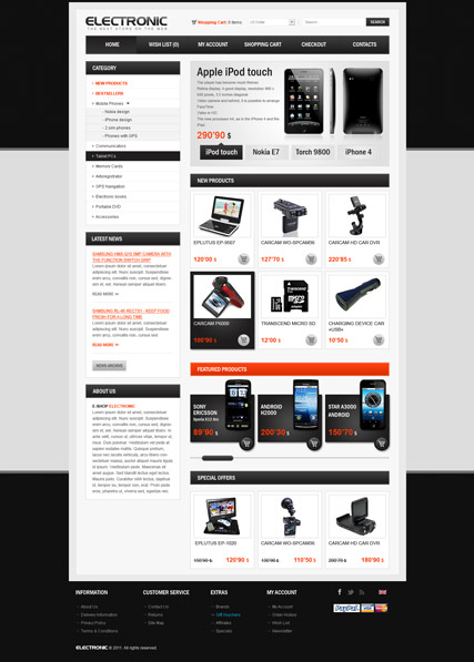 Electronic store web template