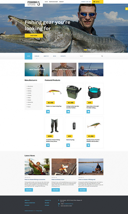 Fishing Responsive VirtueMart Template